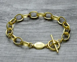 CLASSIC GOLD VERMEIL CHARM BRACELET - TOGGLE CLASP