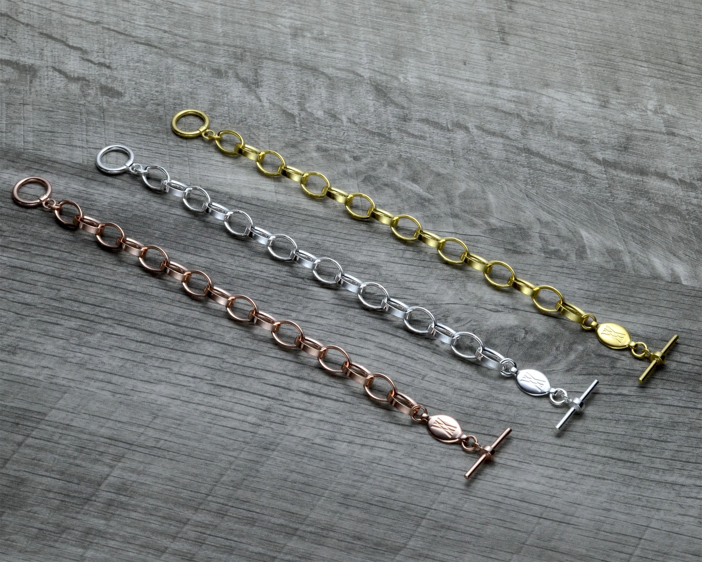 CLASSIC GOLD VERMEIL CHARM BRACELET - TOGGLE CLASP