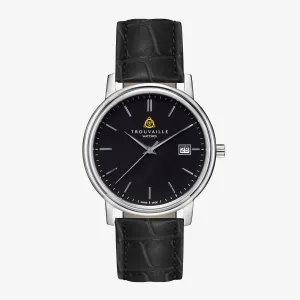 Classic Index - Black Dial Watch with Black Leather Band