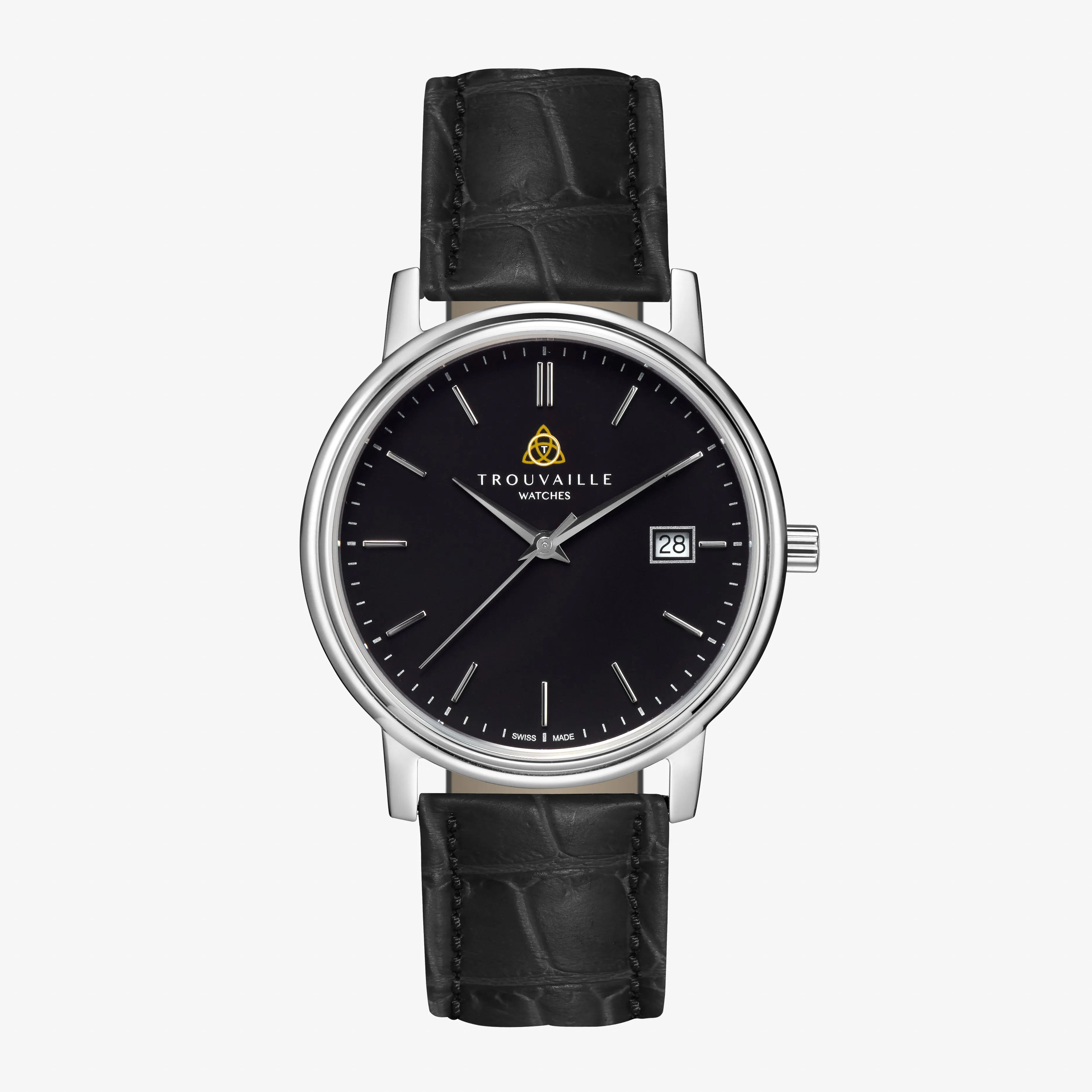 Classic Index - Black Dial Watch with Black Leather Band