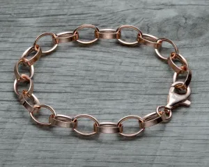 CLASSIC ROSE GOLD VERMEIL CHARM BRACELET - LOBSTER CLASP