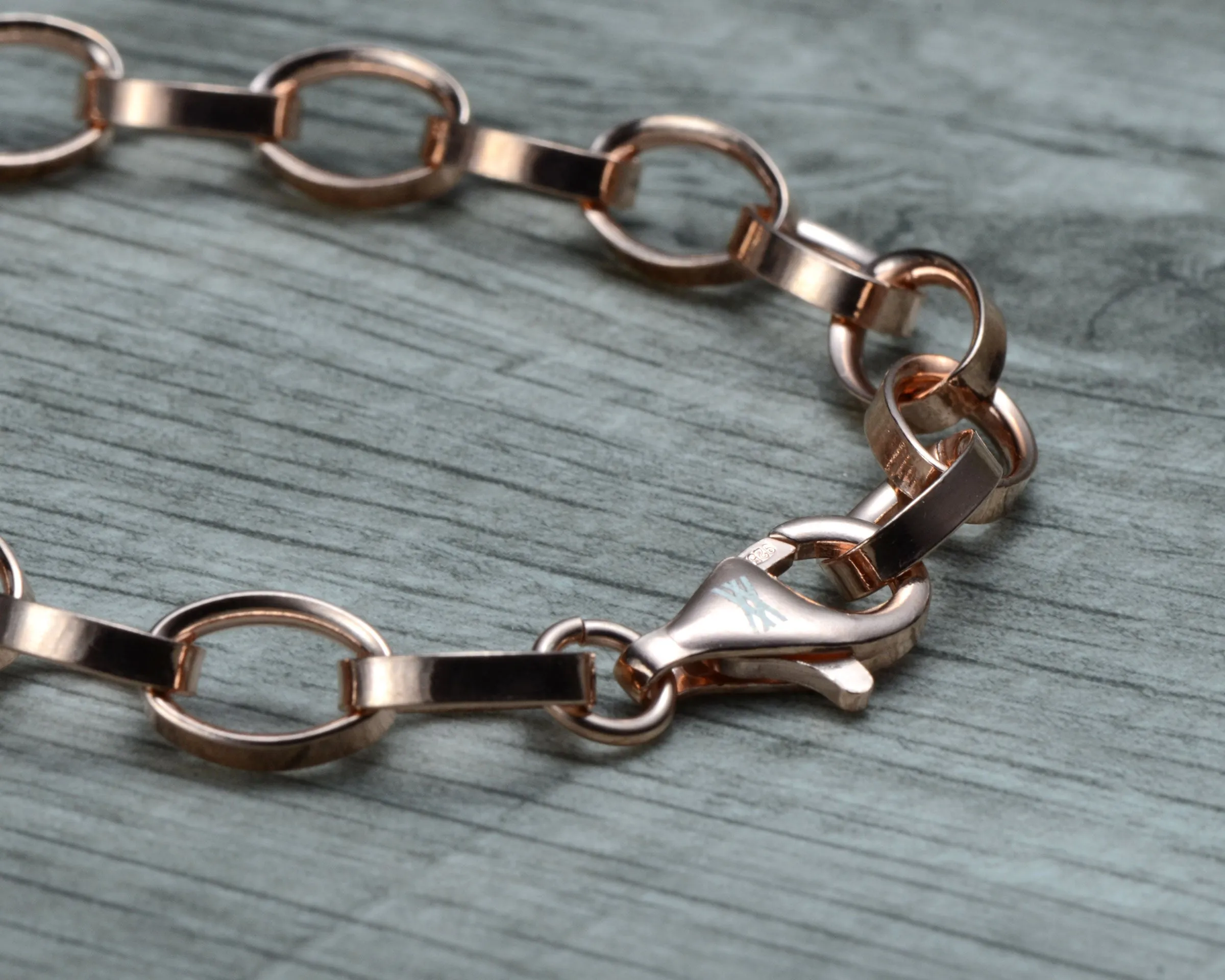 CLASSIC ROSE GOLD VERMEIL CHARM BRACELET - LOBSTER CLASP
