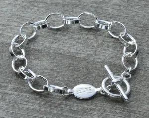 CLASSIC STERLING SILVER CHARM BRACELET - TOGGLE CLASP