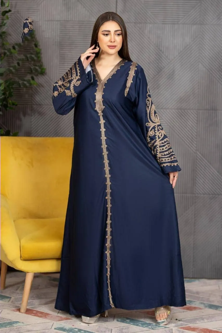 Cotton abaya with hand embroidery
