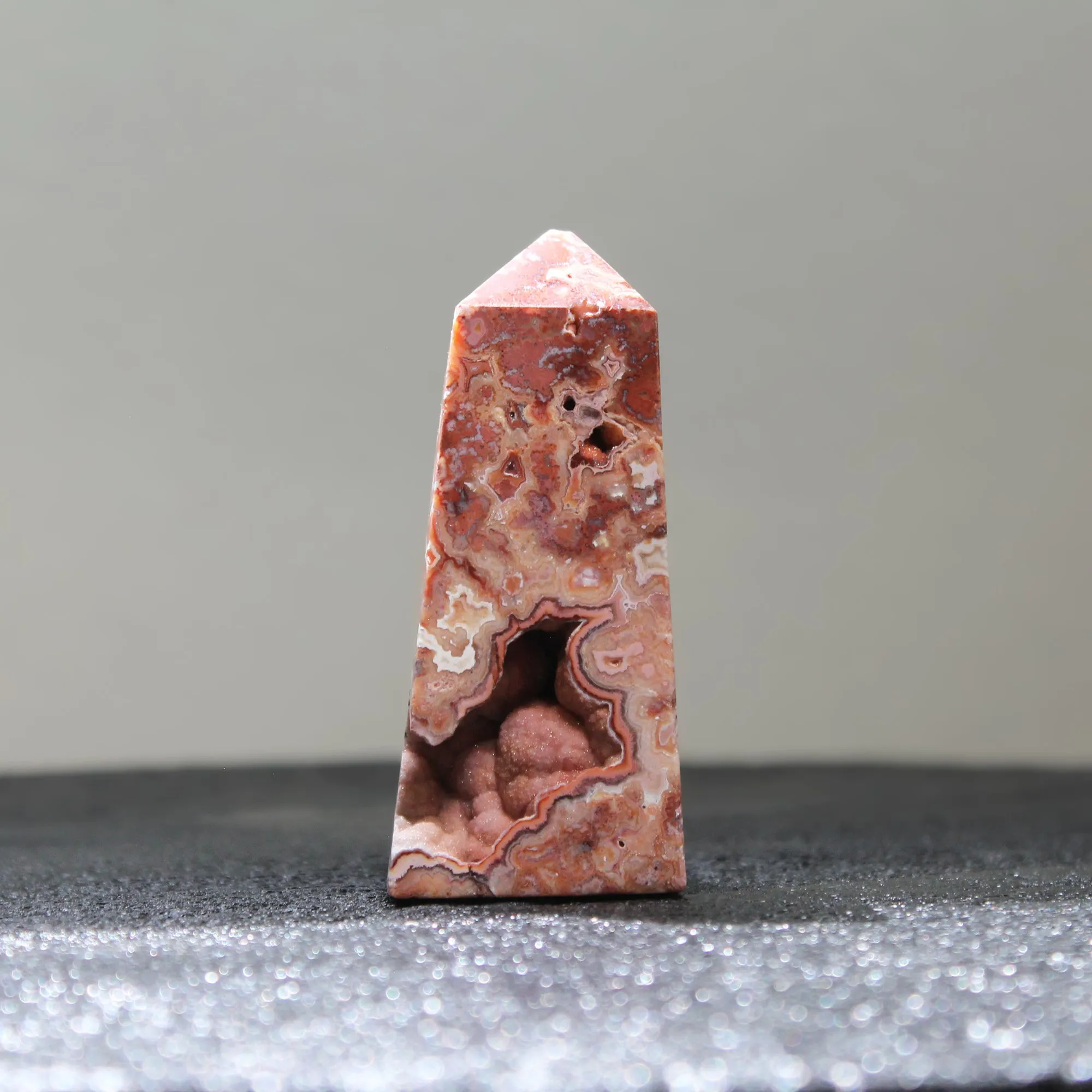 Crazy Lace Agate Geode Towers