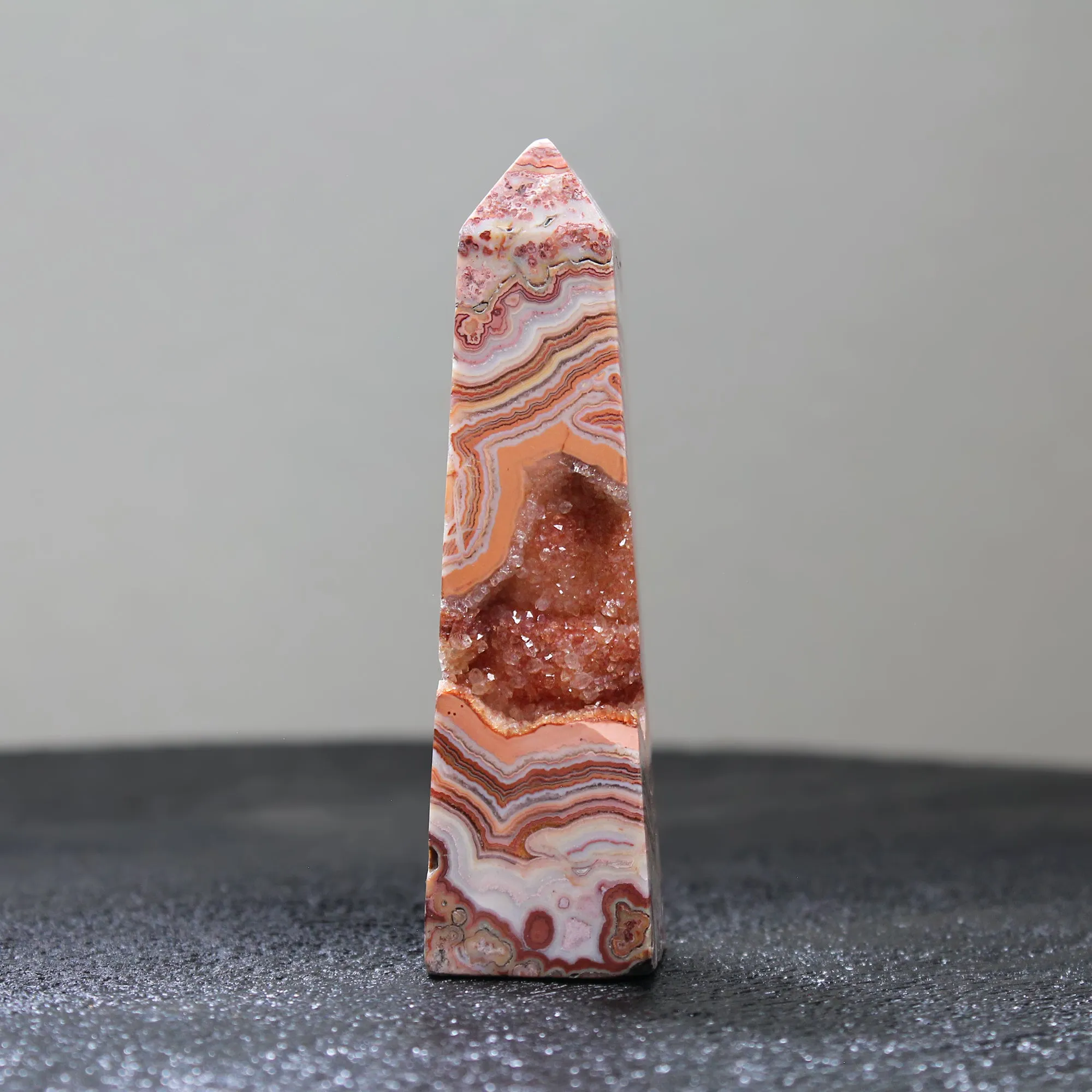 Crazy Lace Agate Geode Towers
