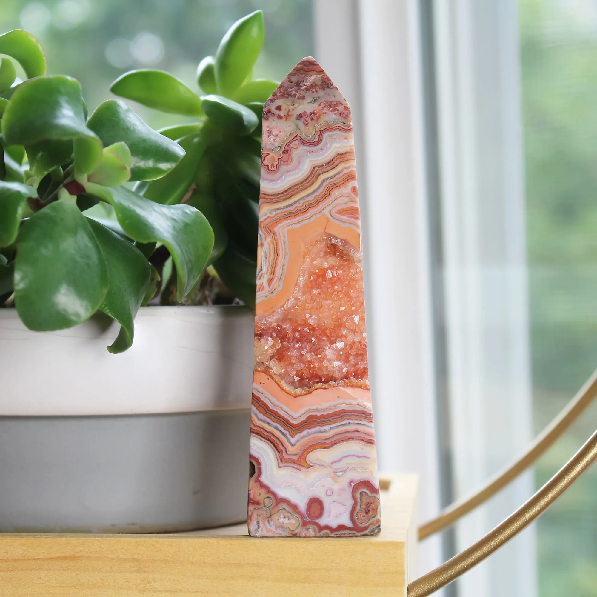 Crazy Lace Agate Geode Towers