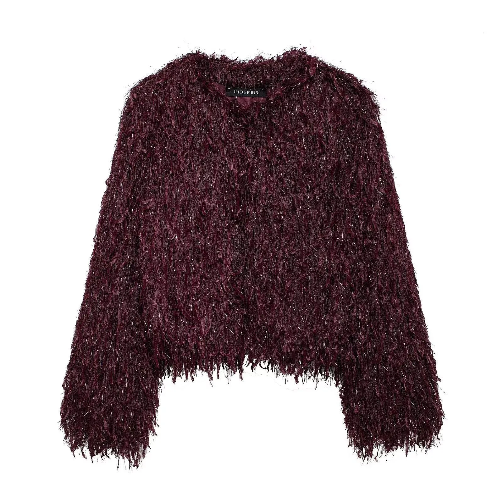 Crew Neck Furry Coat