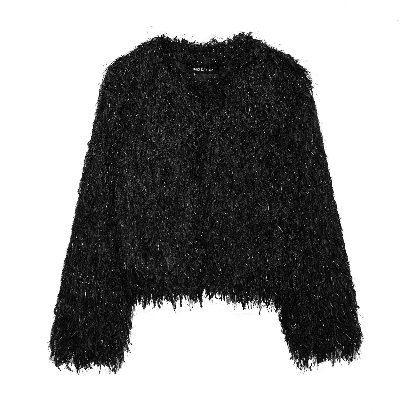 Crew Neck Furry Coat