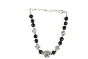 Cross & Flower Charm Bracelet