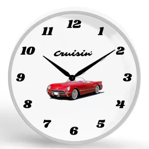 Cruisin' <br>Round Framed Wall Clock 11.75"