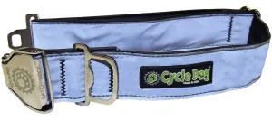 Cycle Dog Reflective Collar Wide Silver Reflective