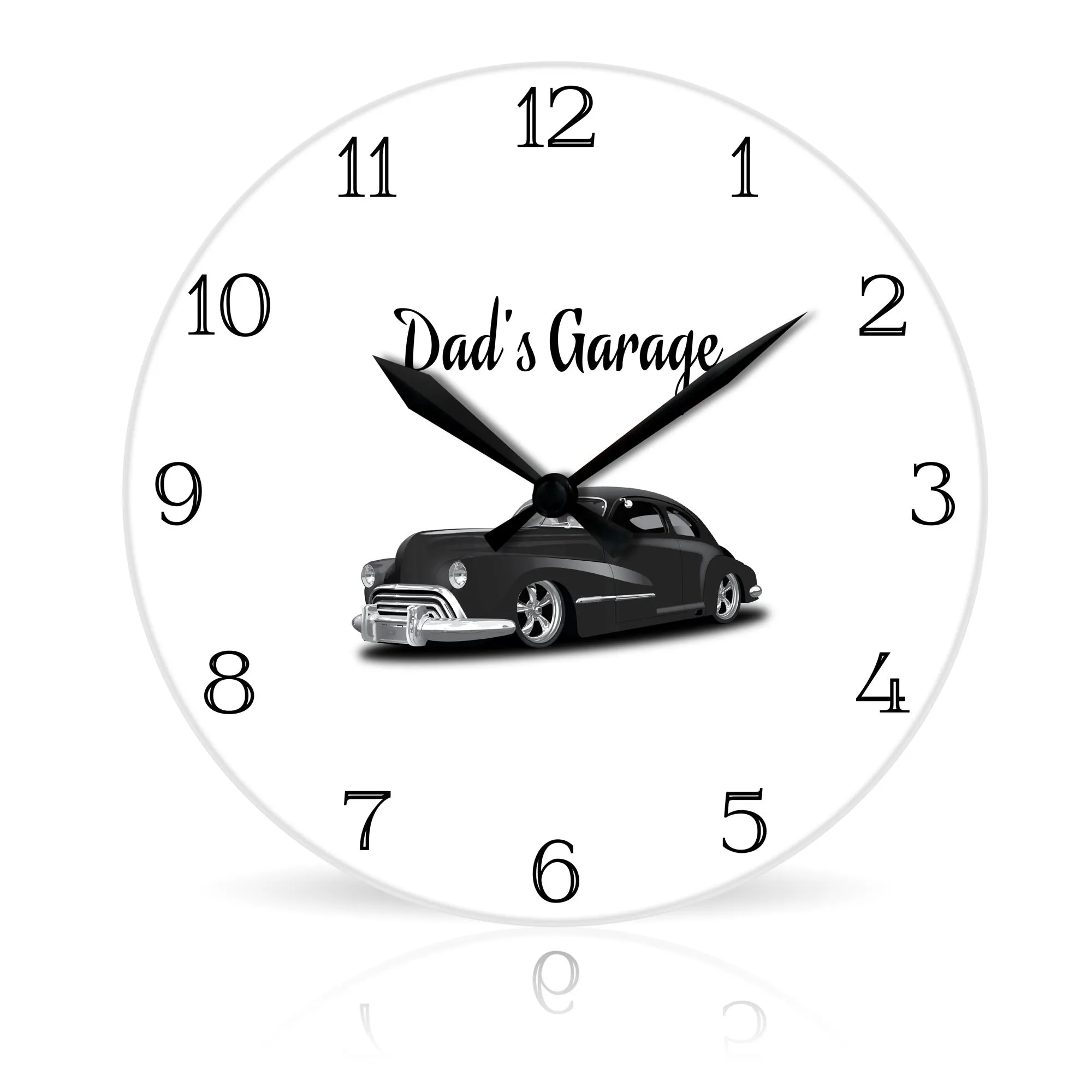 Dad's Garage <br>Round Acrylic Wall Clock 10.75"