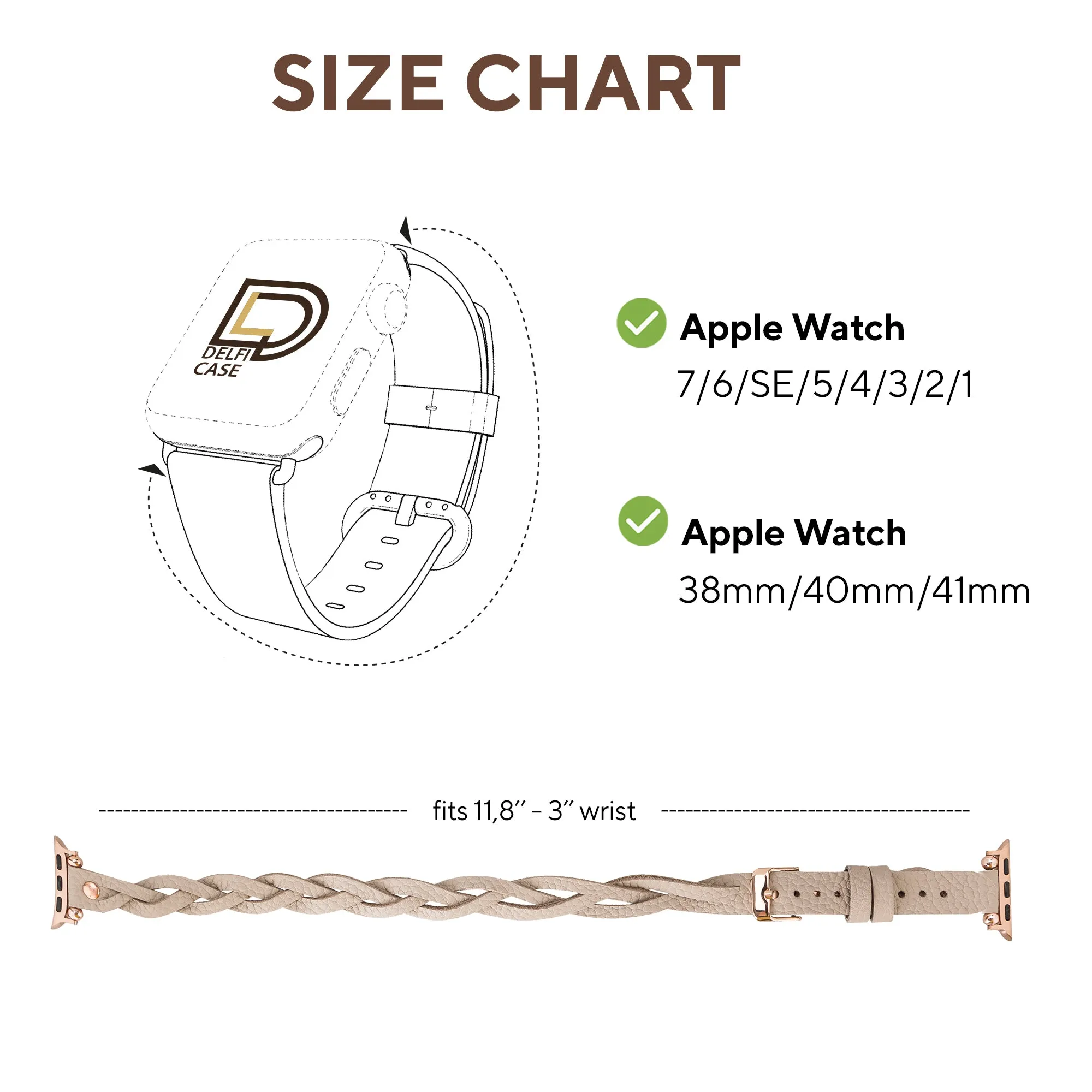 DelfiCase Sheffield Double Tour Watch Band for Apple & Fitbit/Sense