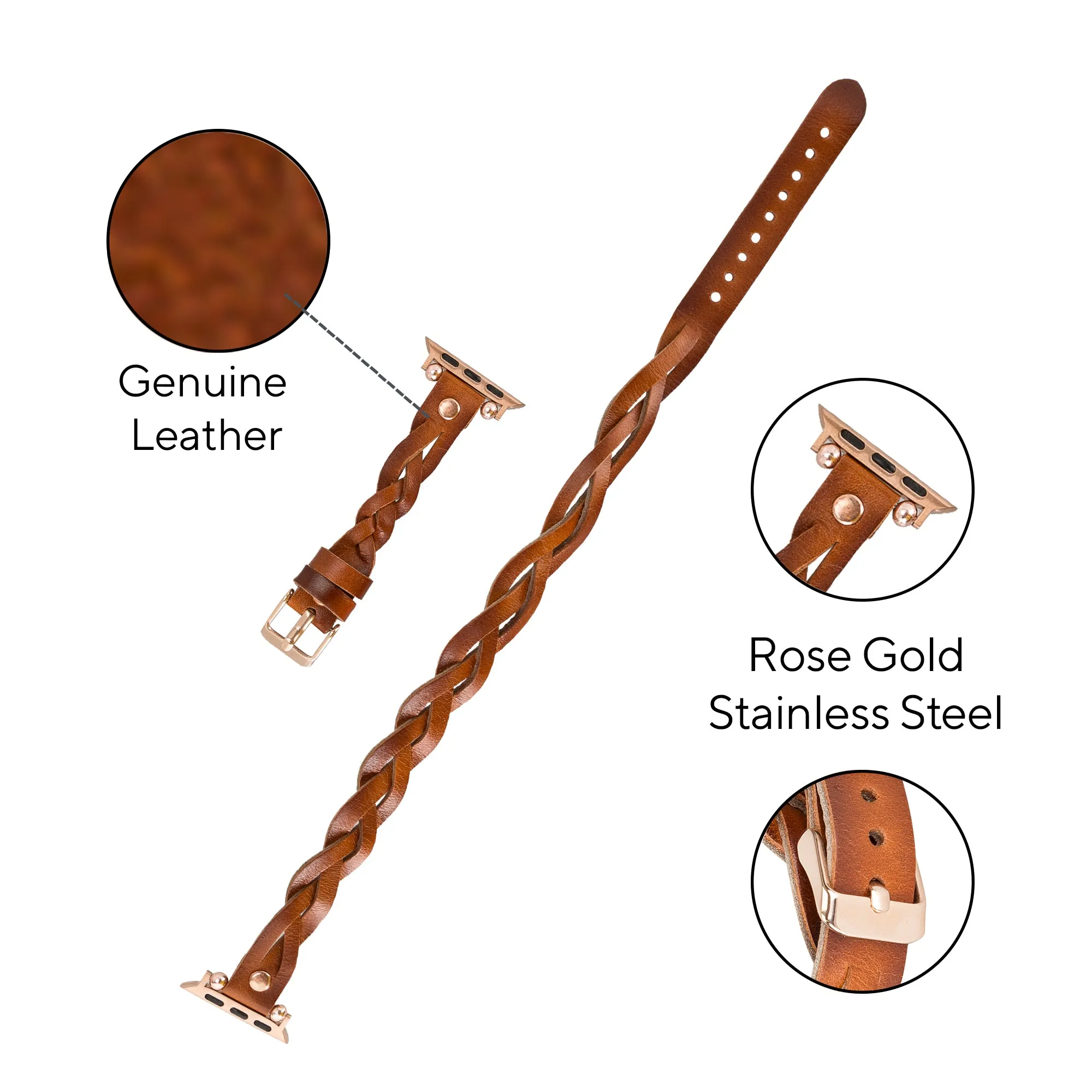 DelfiCase Sheffield Double Tour Watch Band for Apple & Fitbit/Sense