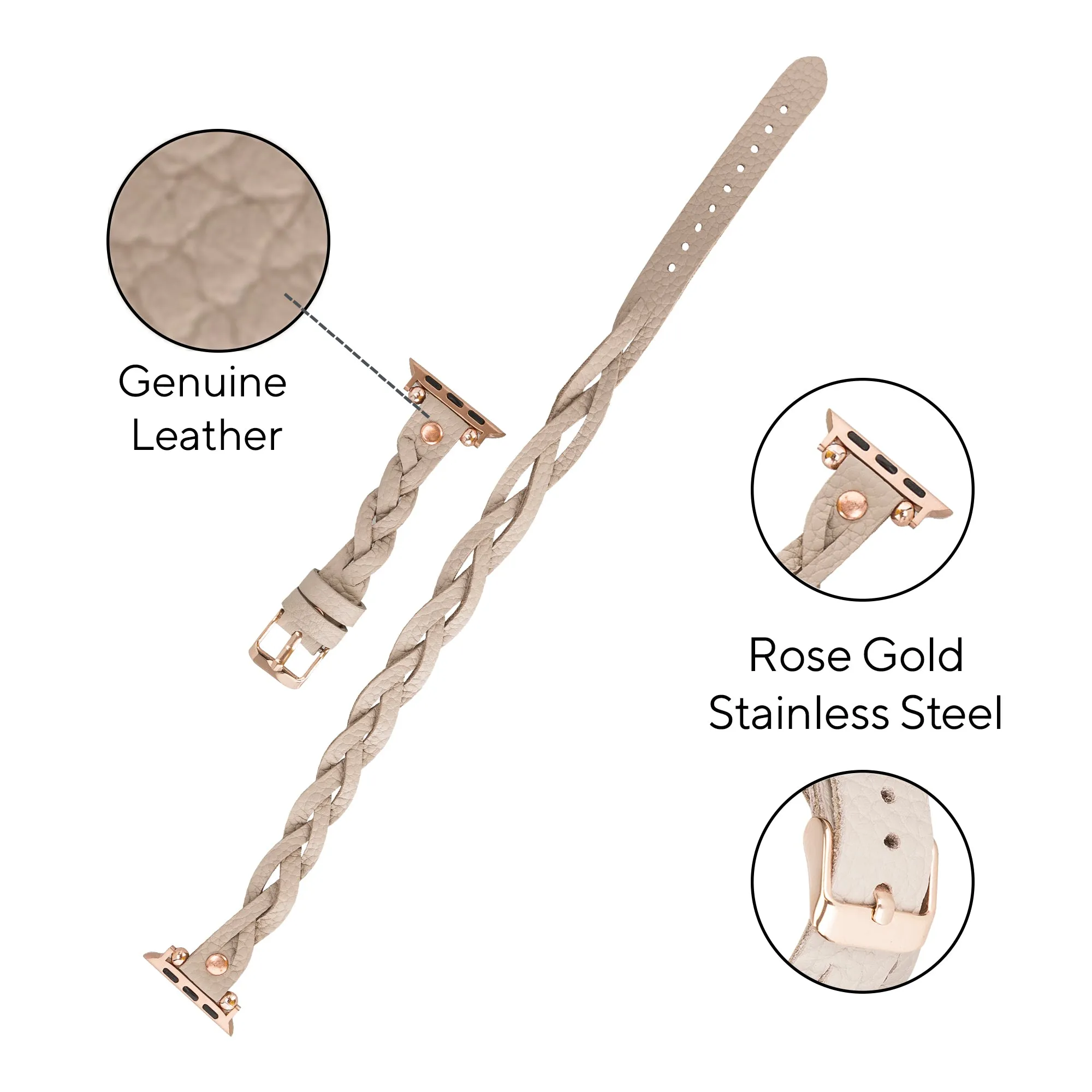 DelfiCase Sheffield Double Tour Watch Band for Apple & Fitbit/Sense
