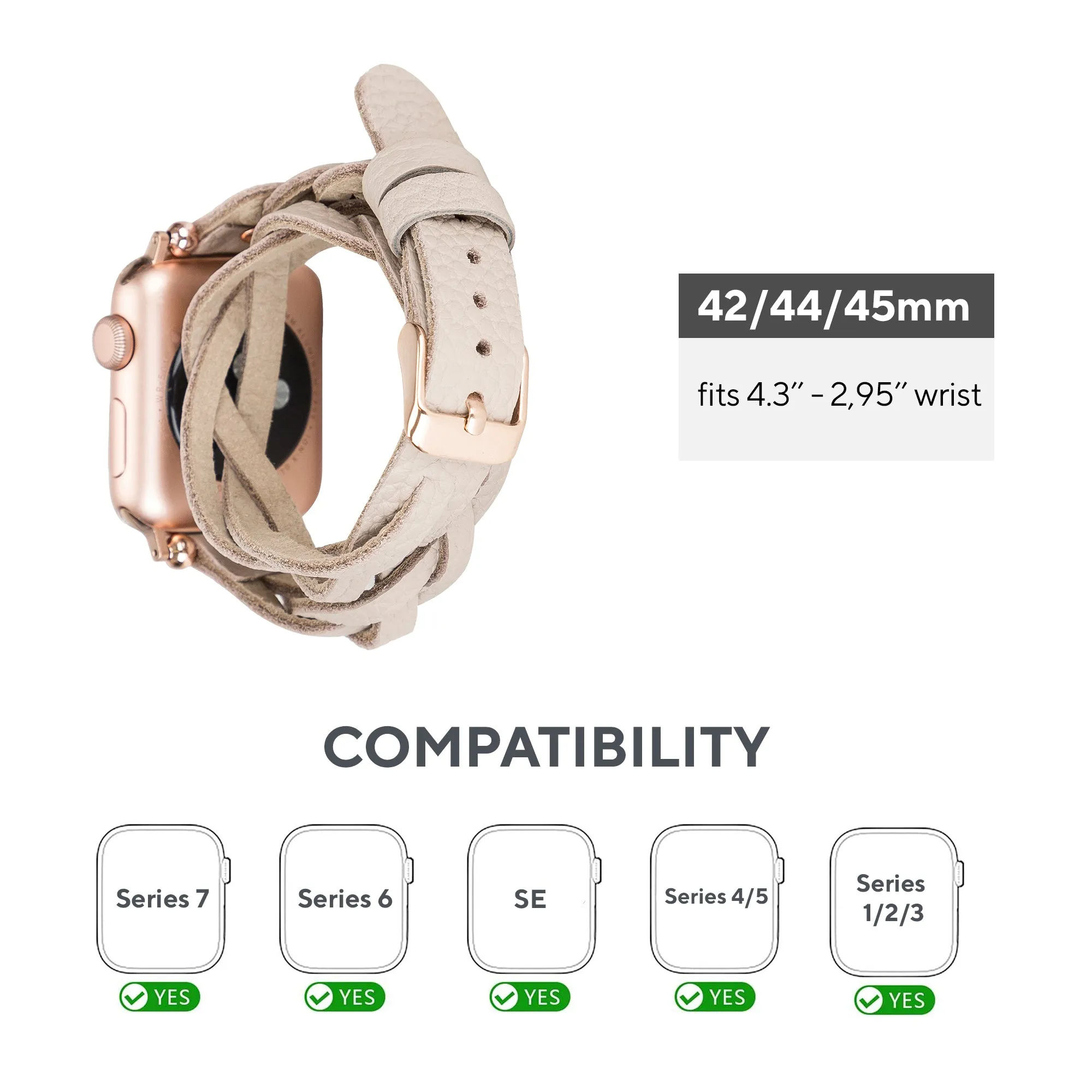 DelfiCase Sheffield Double Tour Watch Band for Apple & Fitbit/Sense