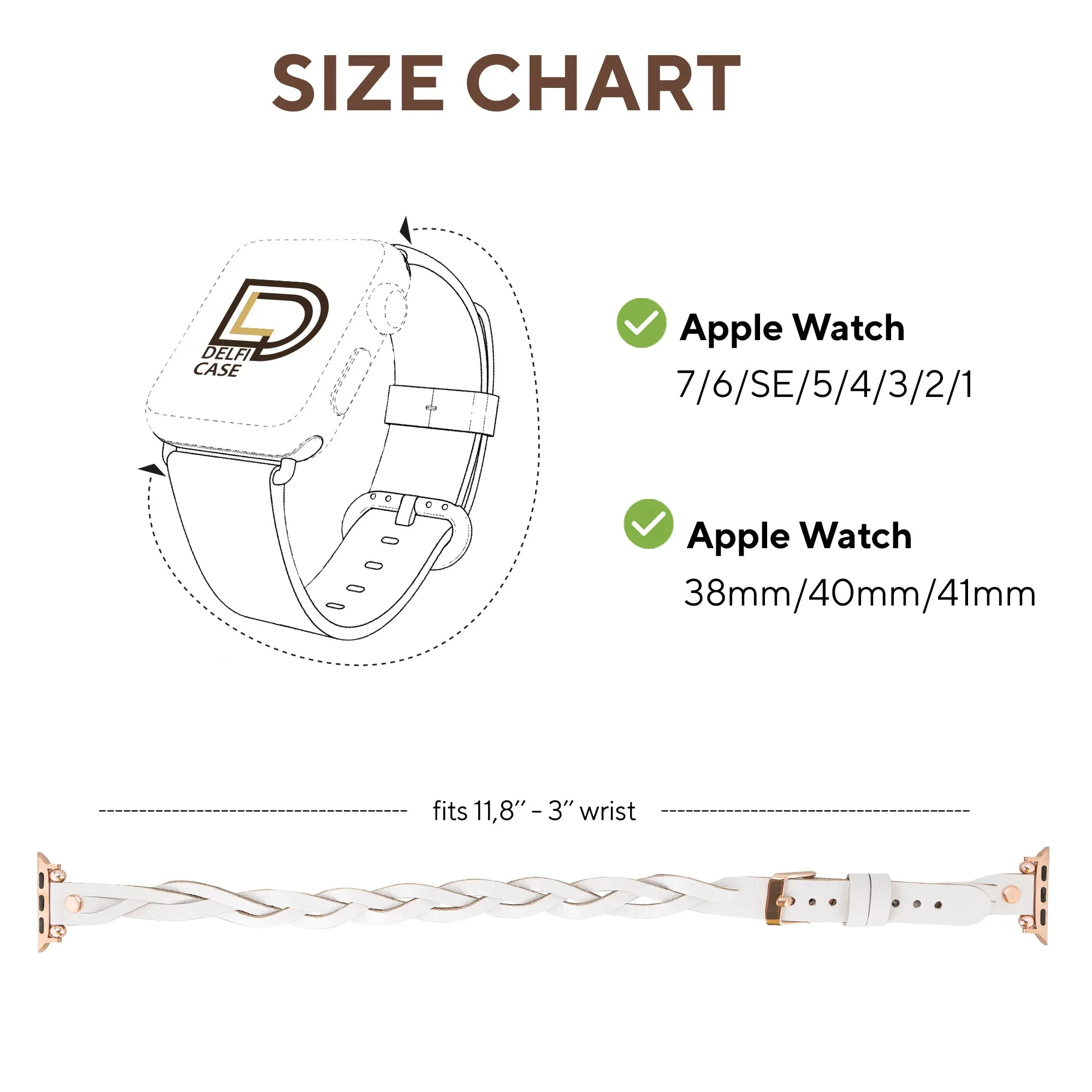 DelfiCase Sheffield Double Tour Watch Band for Apple & Fitbit/Sense