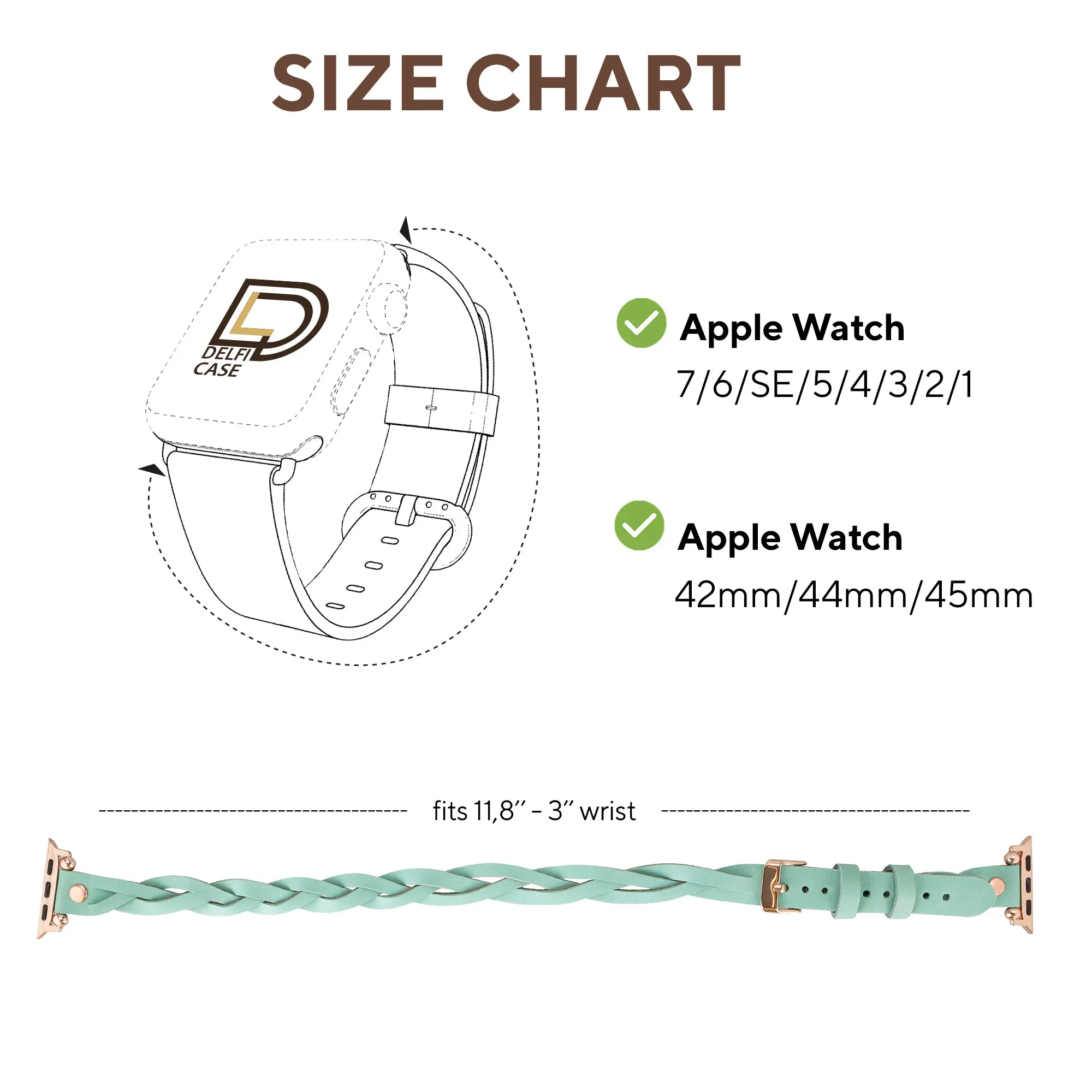 DelfiCase Sheffield Double Tour Watch Band for Apple & Fitbit/Sense