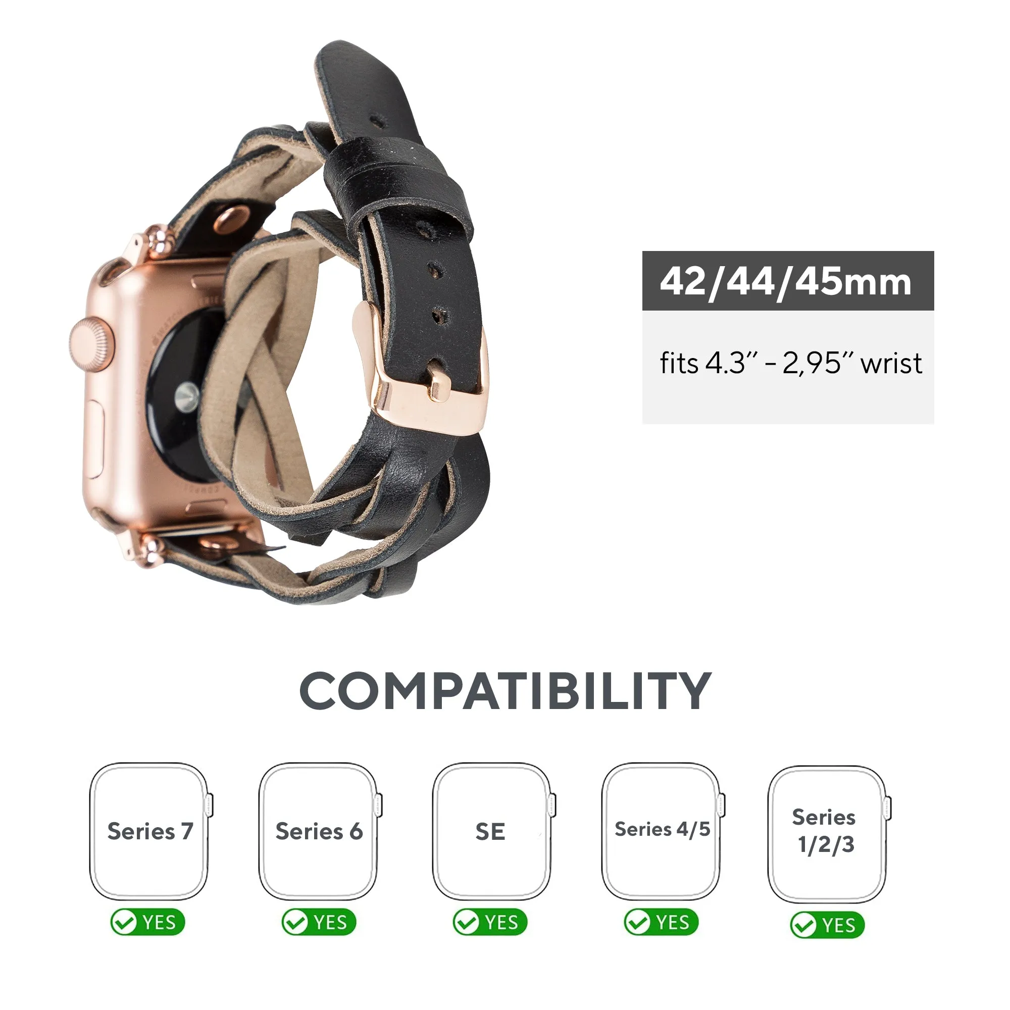 DelfiCase Sheffield Double Tour Watch Band for Apple & Fitbit/Sense