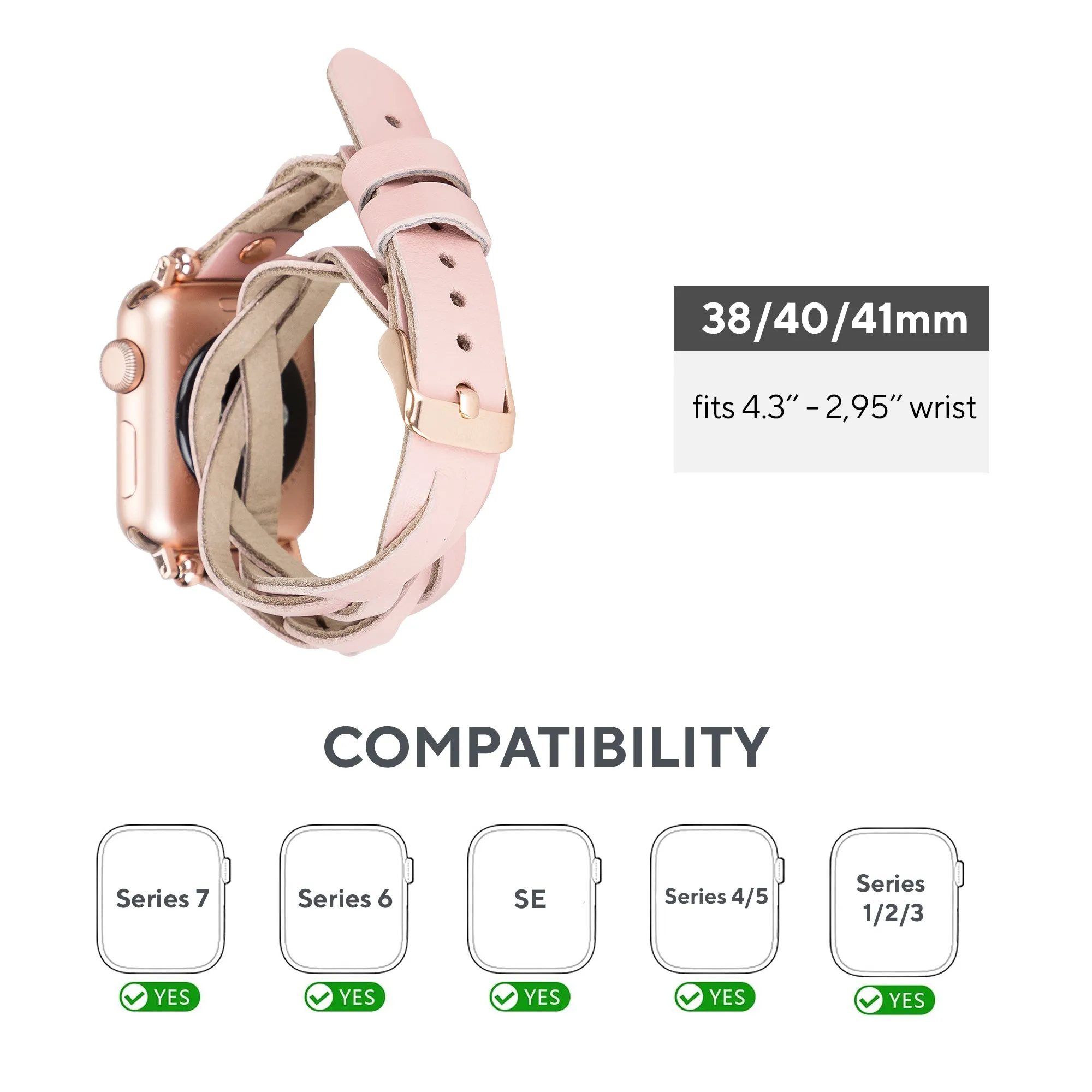 DelfiCase Sheffield Double Tour Watch Band for Apple & Fitbit/Sense