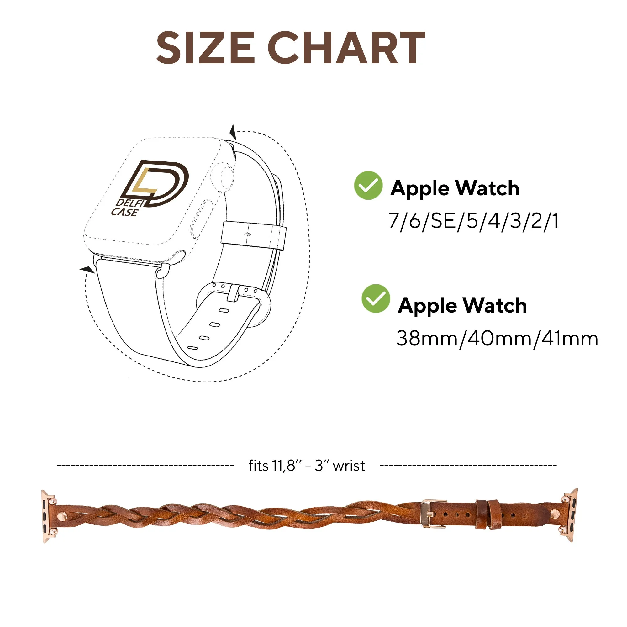 DelfiCase Sheffield Double Tour Watch Band for Apple & Fitbit/Sense