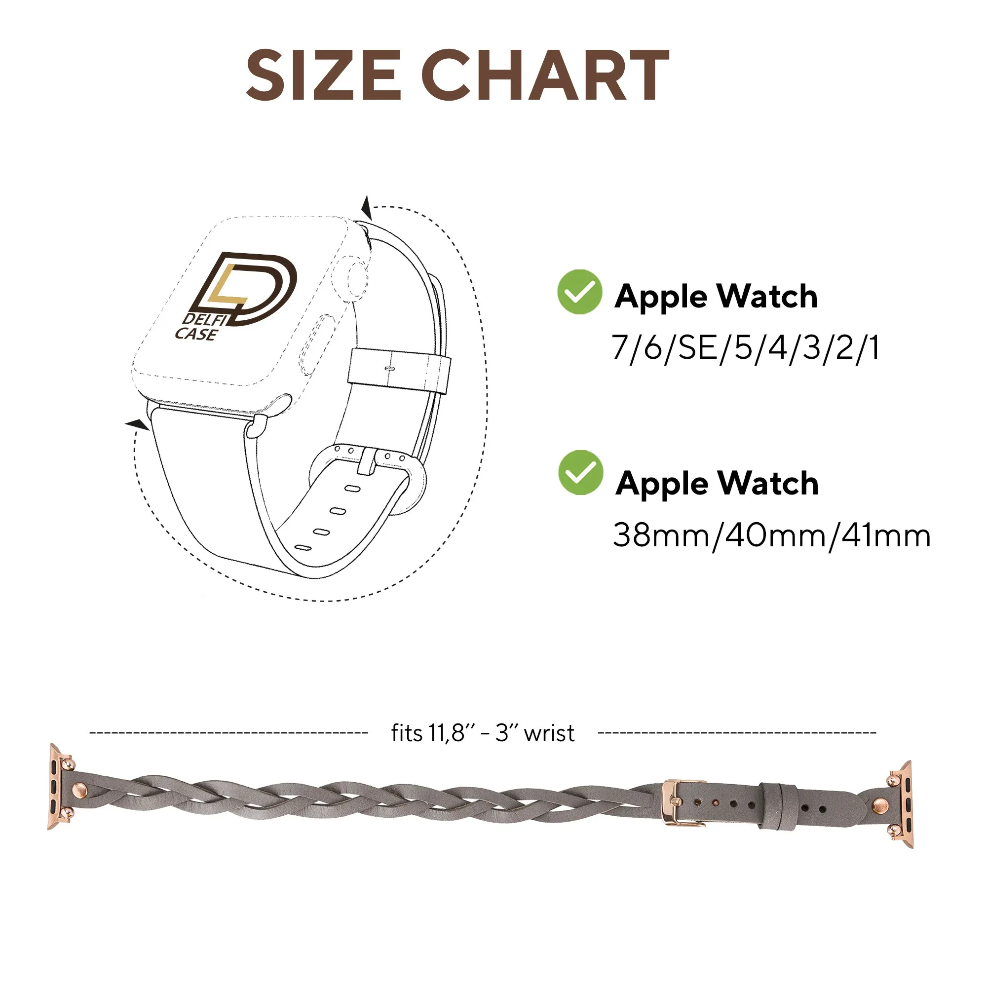 DelfiCase Sheffield Double Tour Watch Band for Apple & Fitbit/Sense