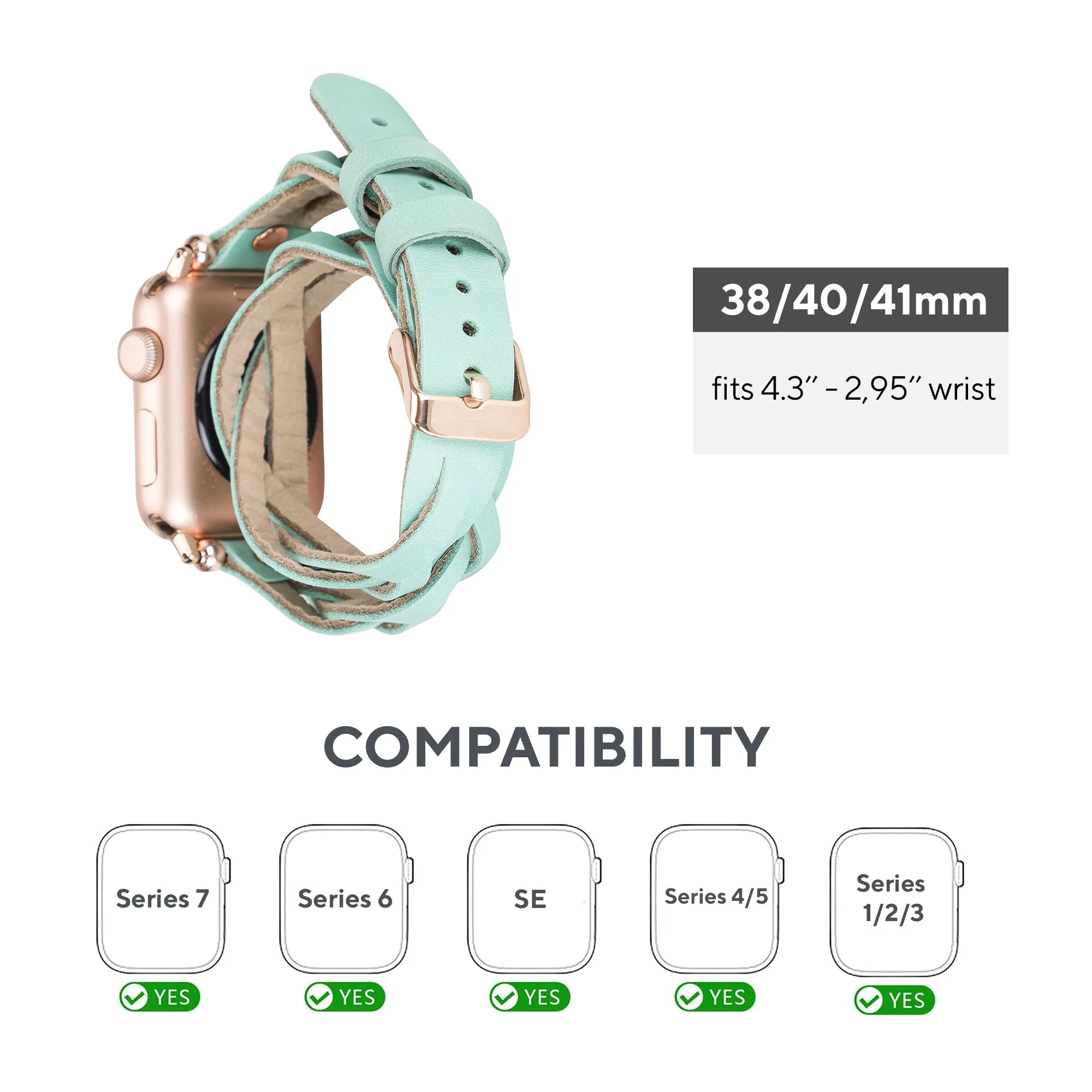 DelfiCase Sheffield Double Tour Watch Band for Apple & Fitbit/Sense