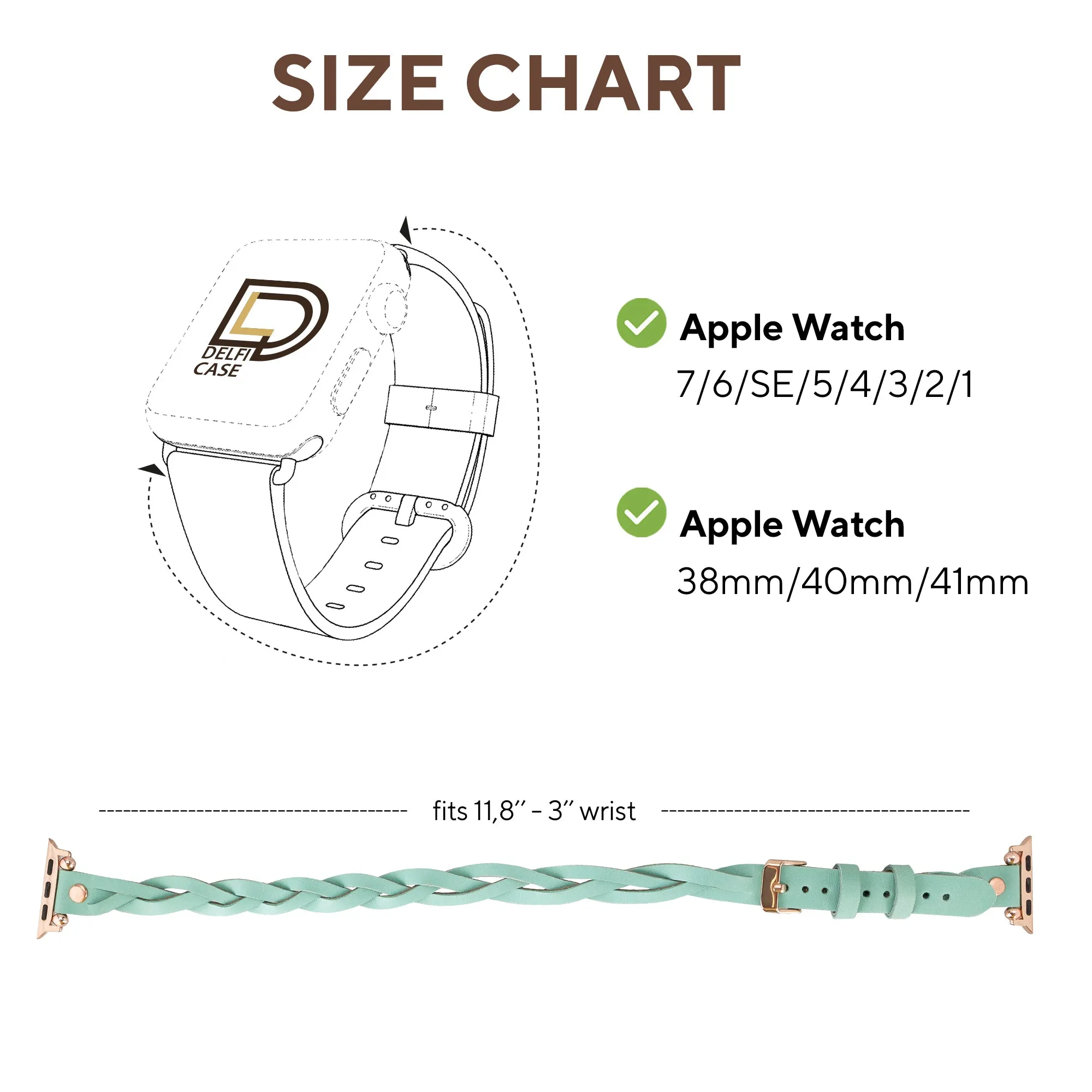 DelfiCase Sheffield Double Tour Watch Band for Apple & Fitbit/Sense