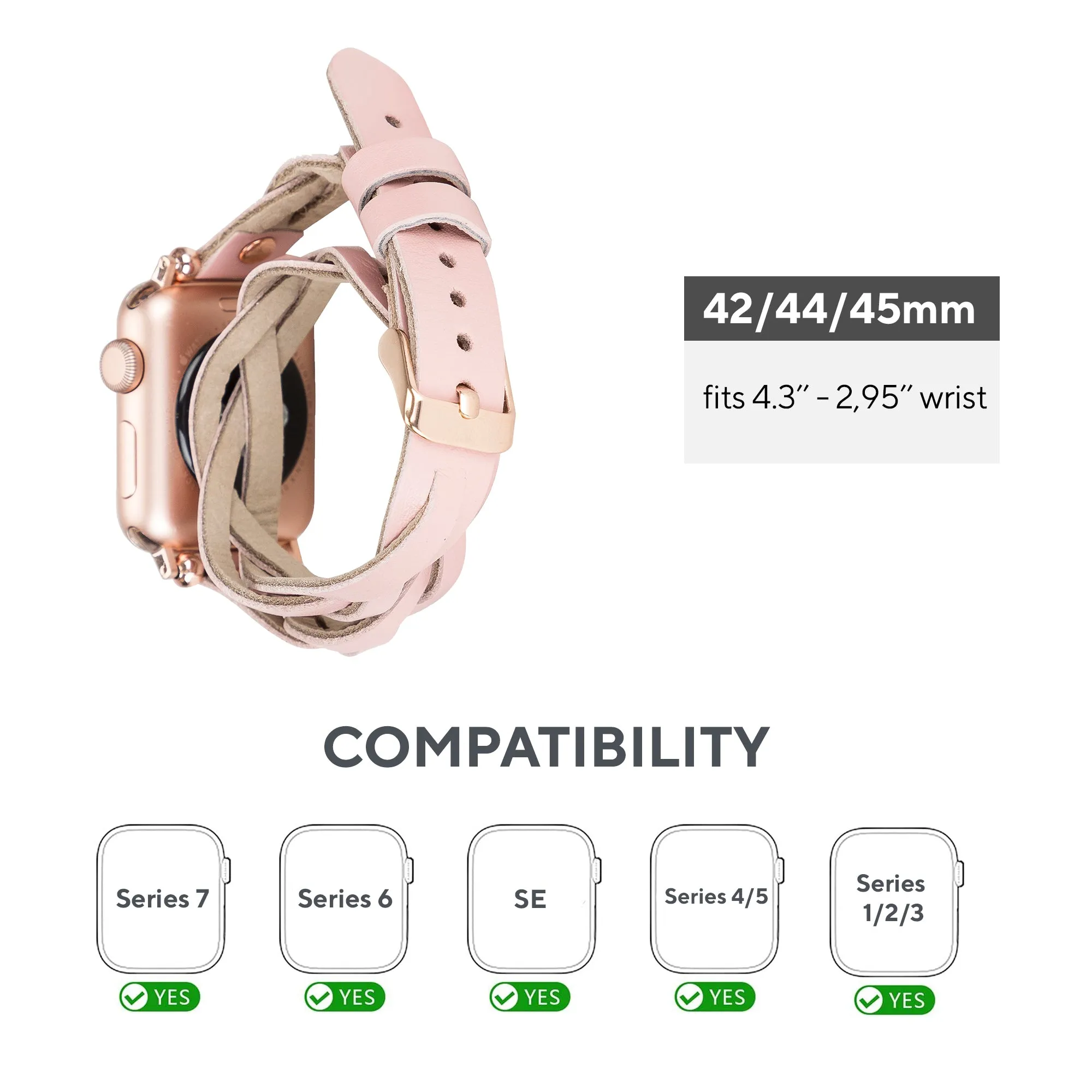 DelfiCase Sheffield Double Tour Watch Band for Apple & Fitbit/Sense