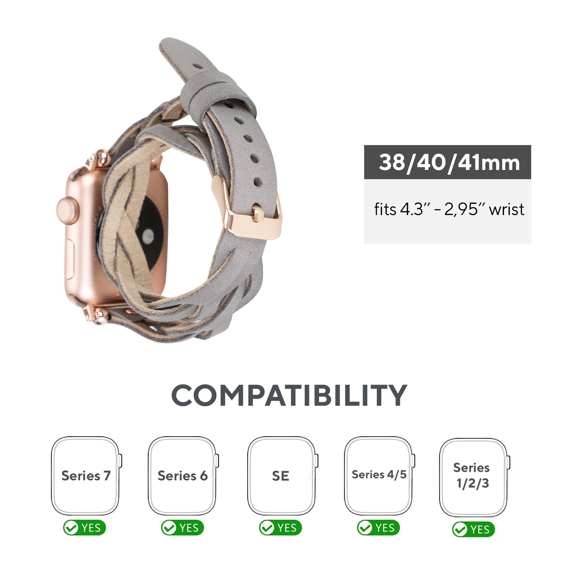DelfiCase Sheffield Double Tour Watch Band for Apple & Fitbit/Sense