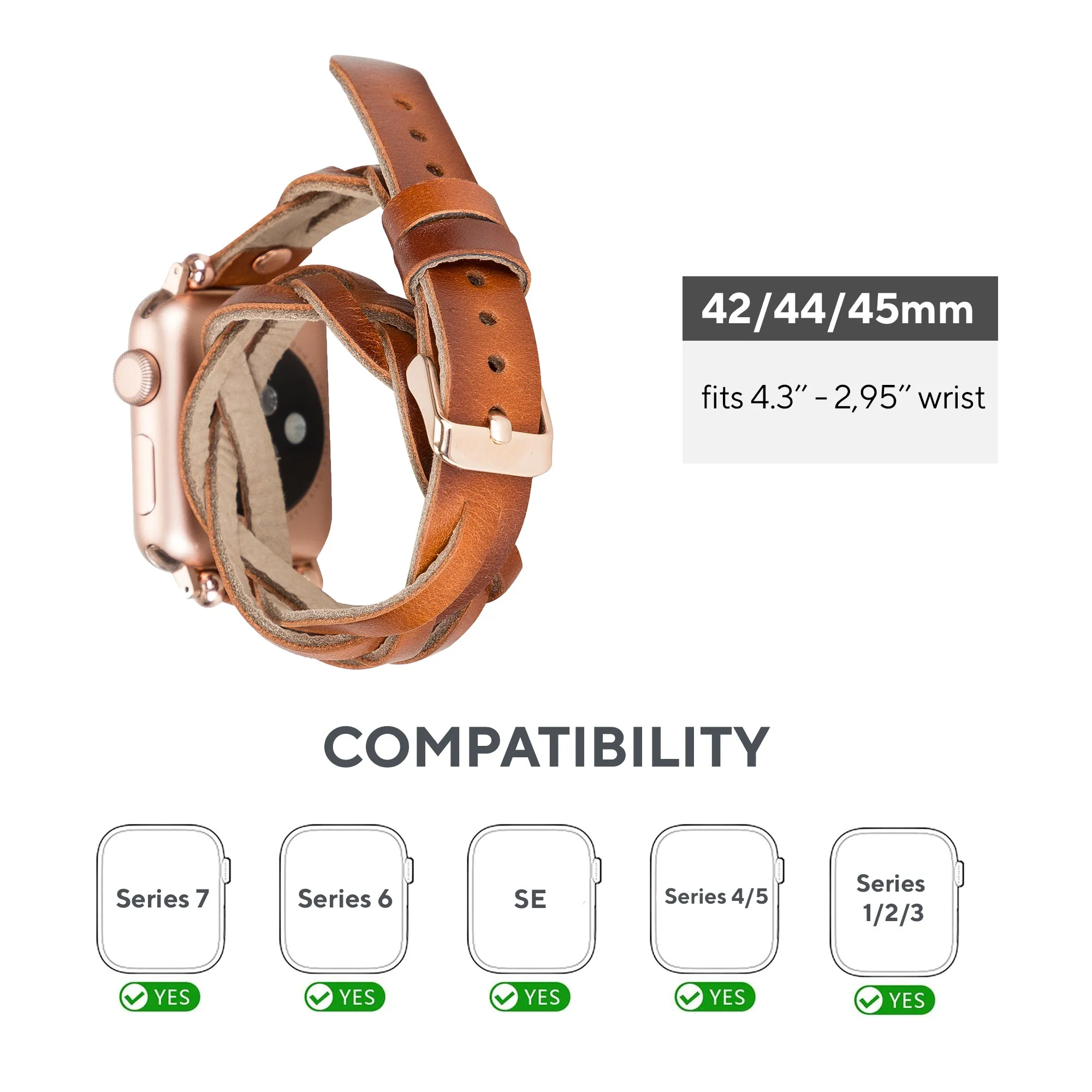 DelfiCase Sheffield Double Tour Watch Band for Apple & Fitbit/Sense
