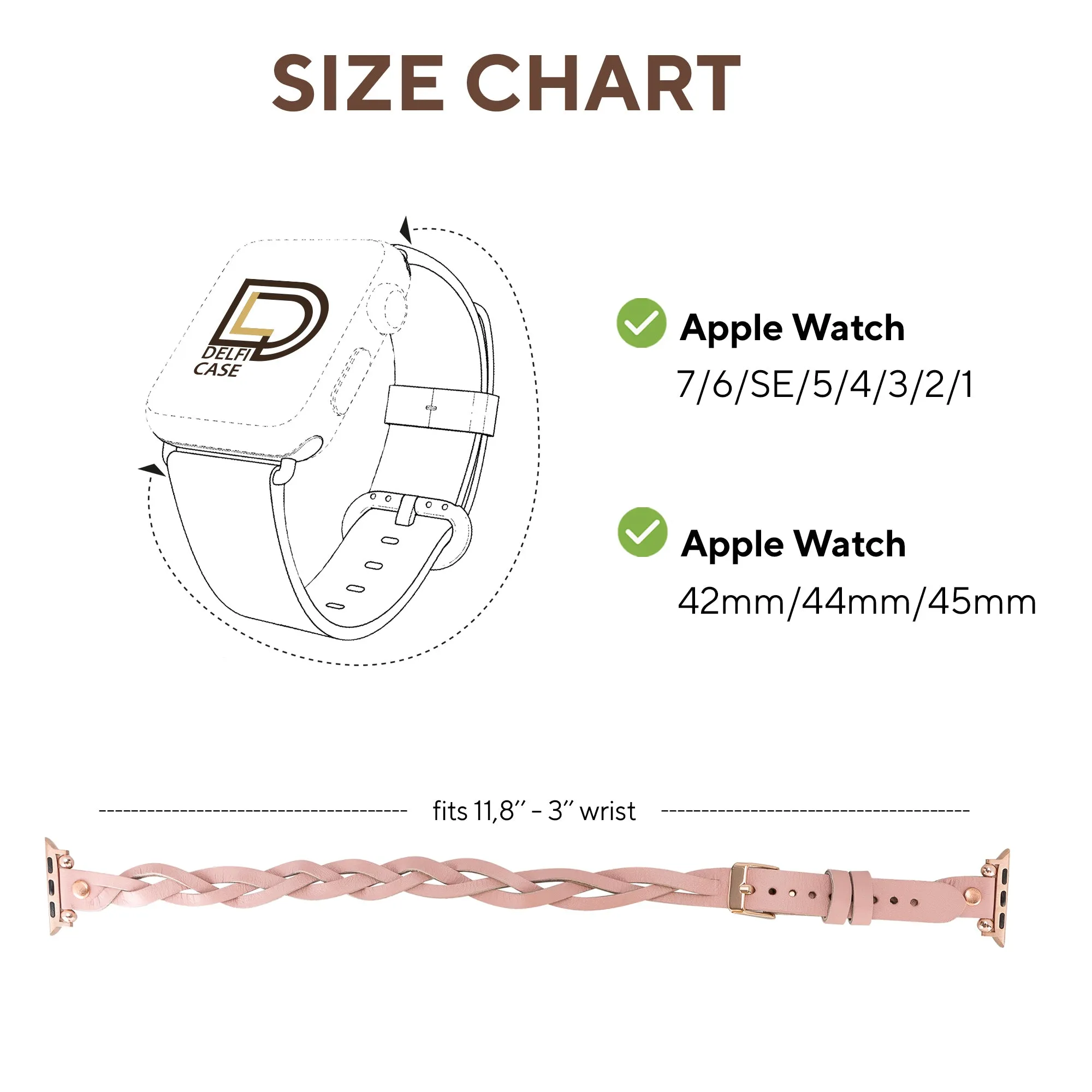 DelfiCase Sheffield Double Tour Watch Band for Apple & Fitbit/Sense