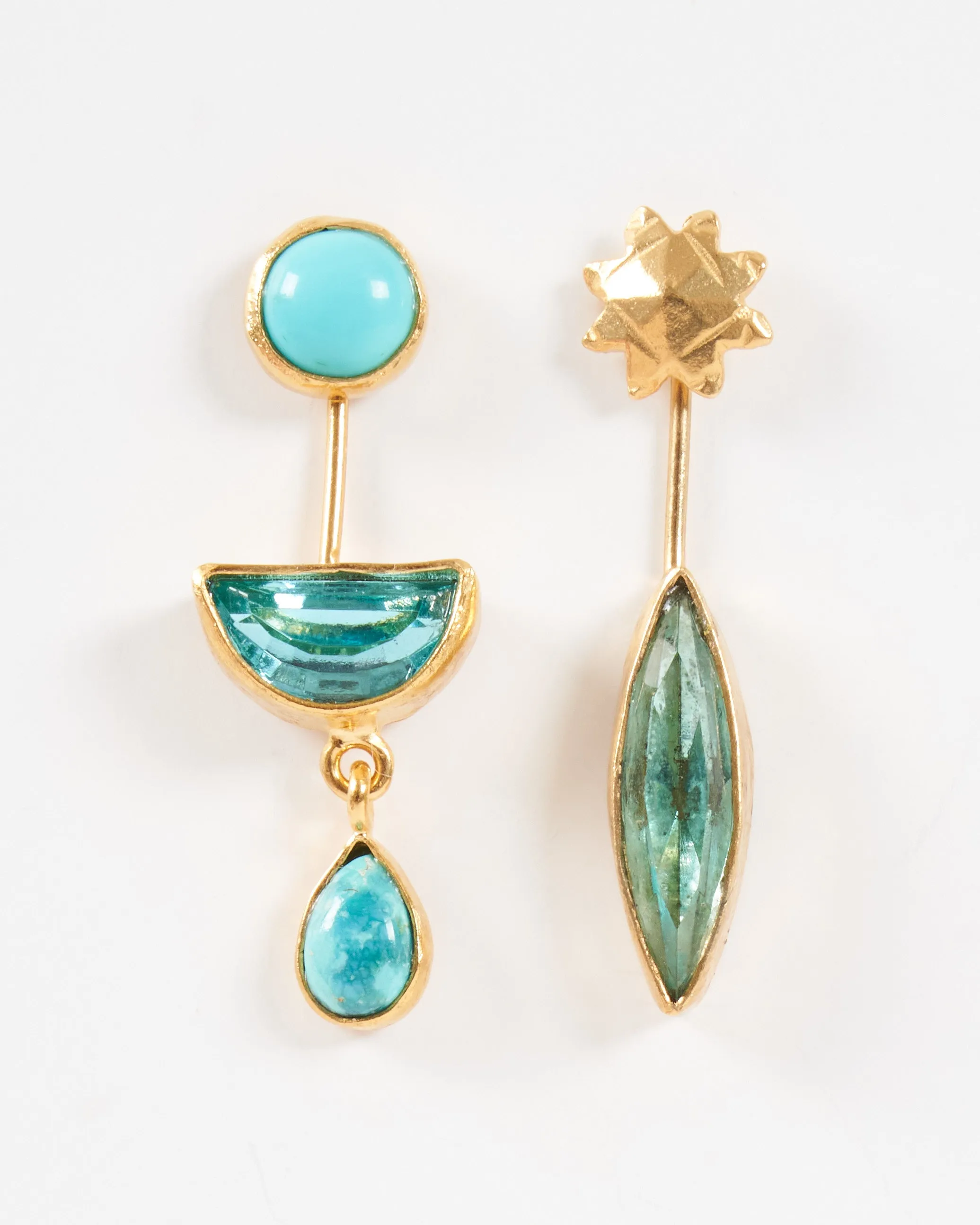 detachable victorian drop earrings - turquoise
