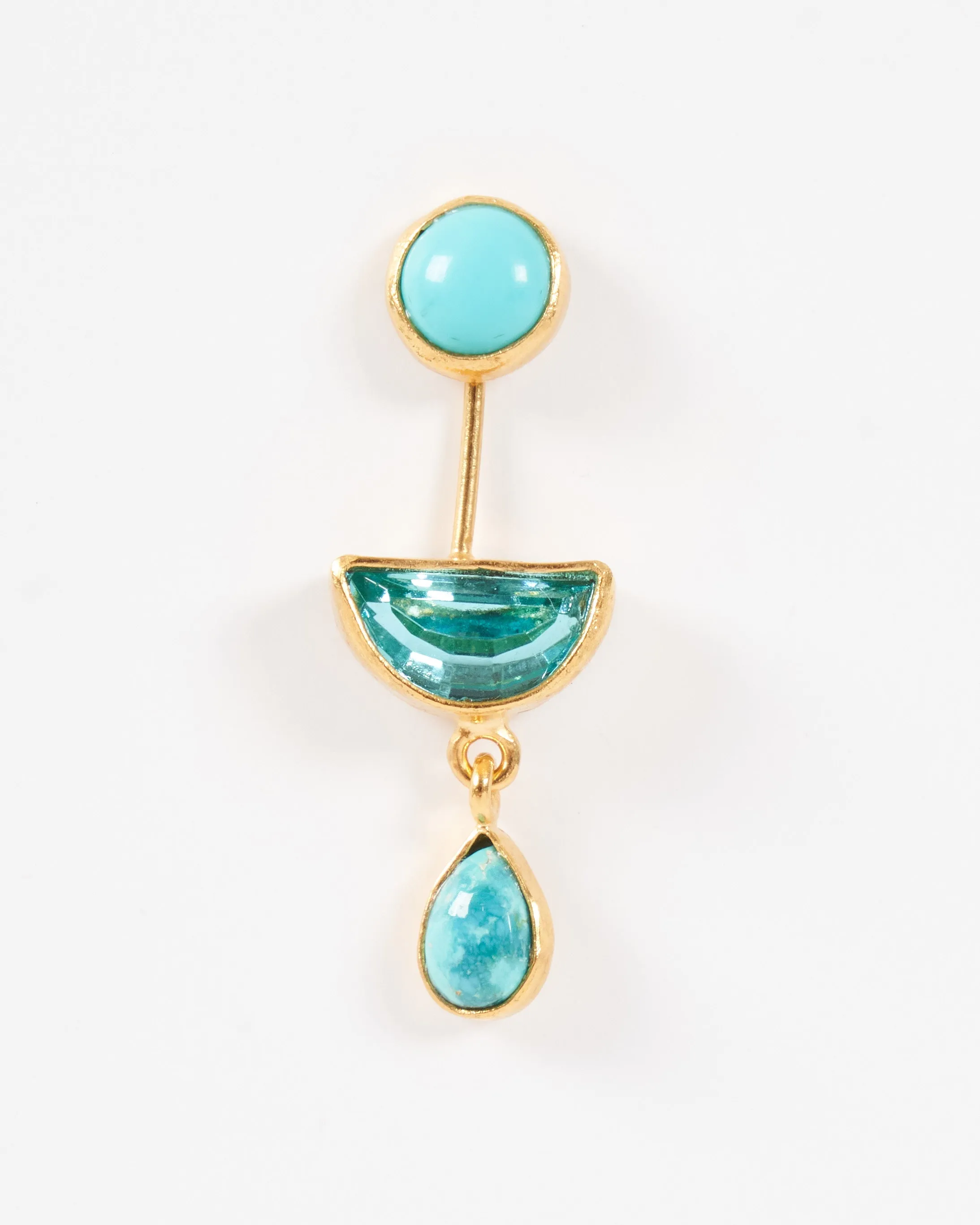 detachable victorian drop earrings - turquoise