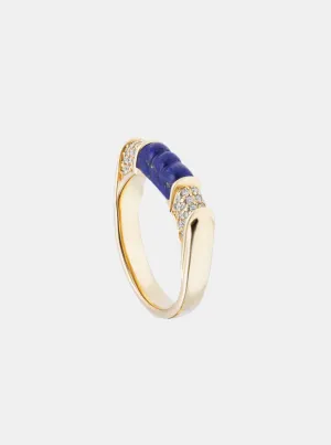 DNA Single Ring - Lapis and Diamonds