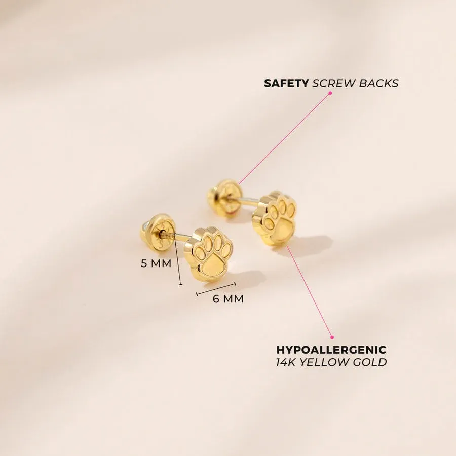 Dog Paw Little Girl's Stud Earring