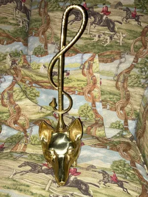 Door Porter or Stop Solid Brass VA Metalcrafters Fox Mask and Whip Form