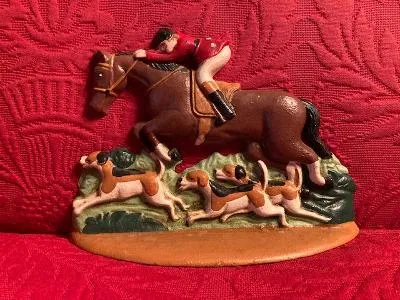 Door Stop Mounted Fox Hunter and Hounds
