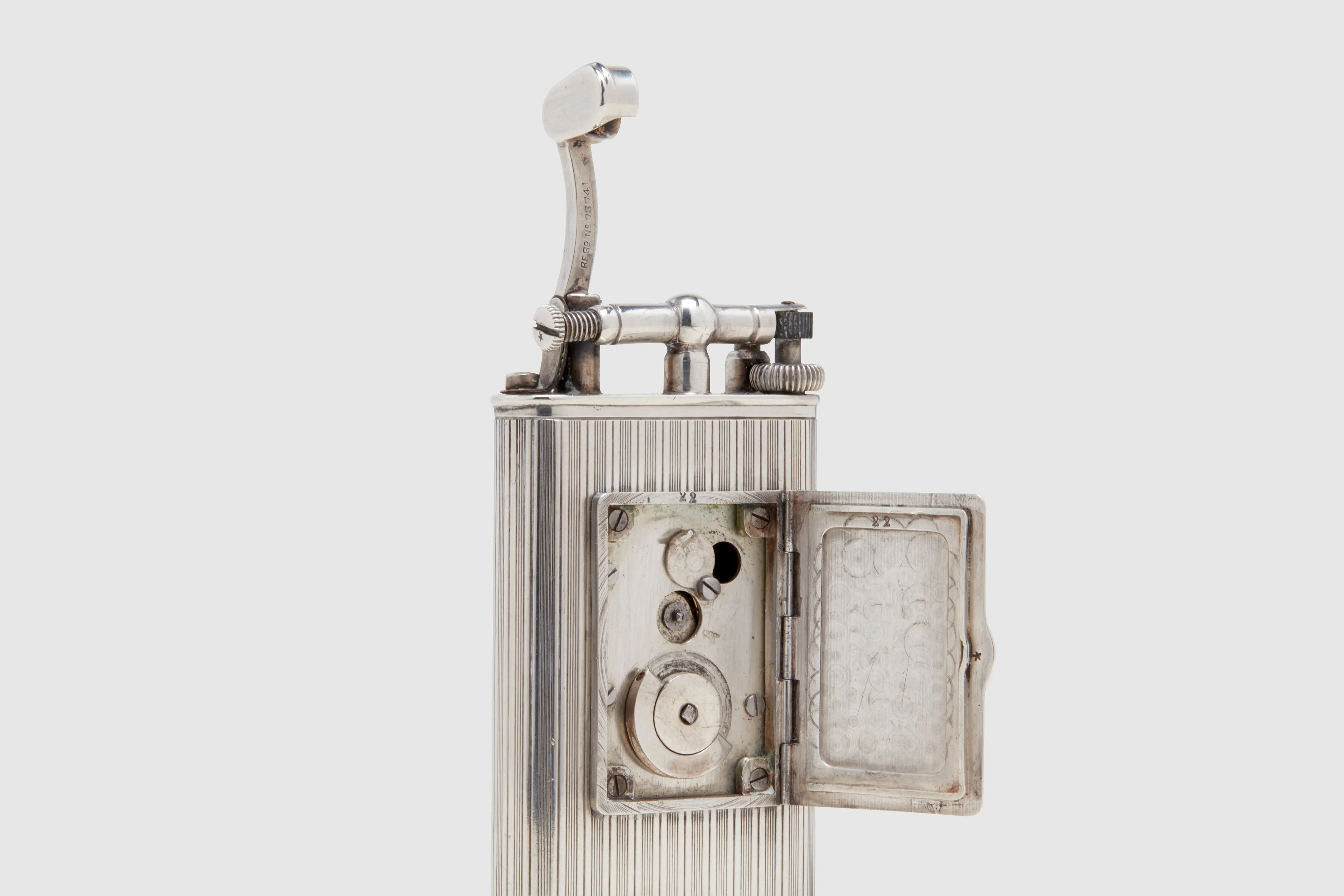 Dunhill Striped Sterling 'Club' Clock on Base