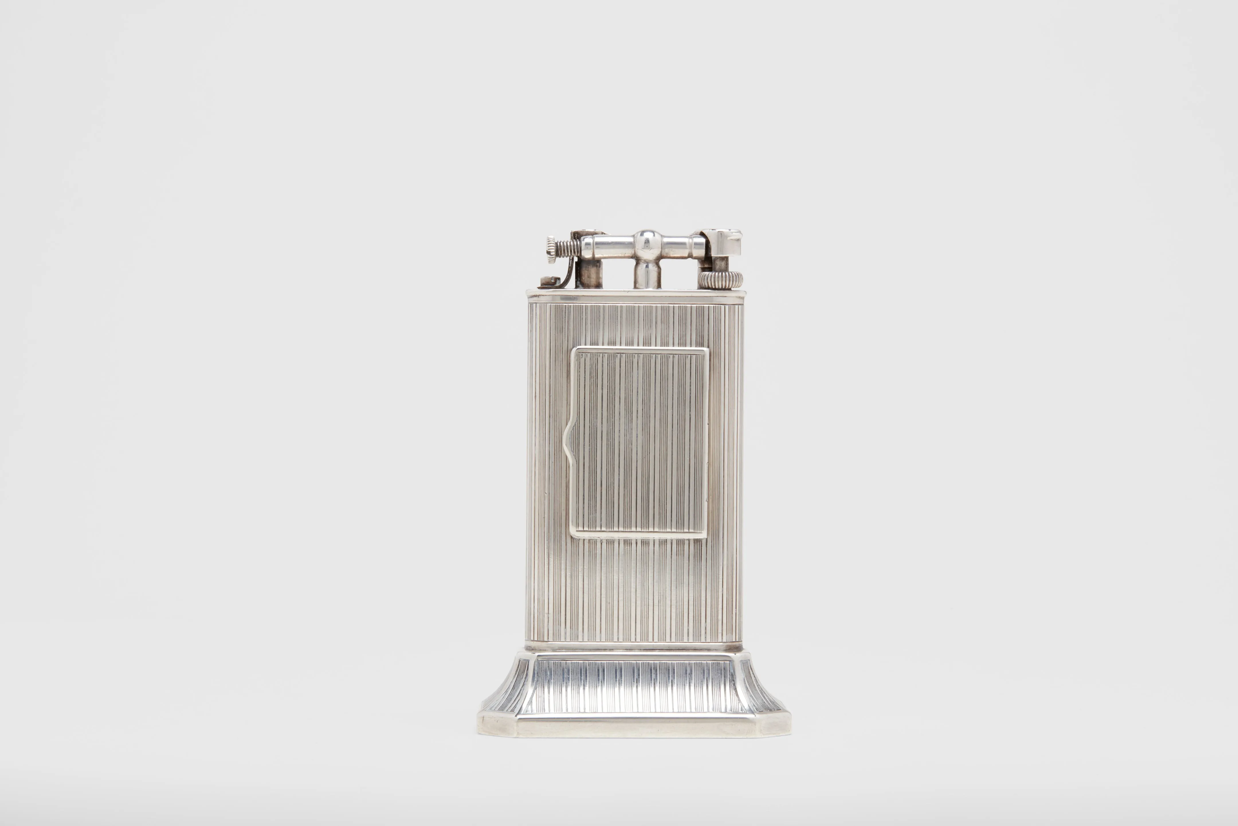 Dunhill Striped Sterling 'Club' Clock on Base