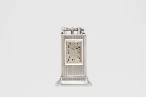 Dunhill Striped Sterling 'Club' Clock on Base