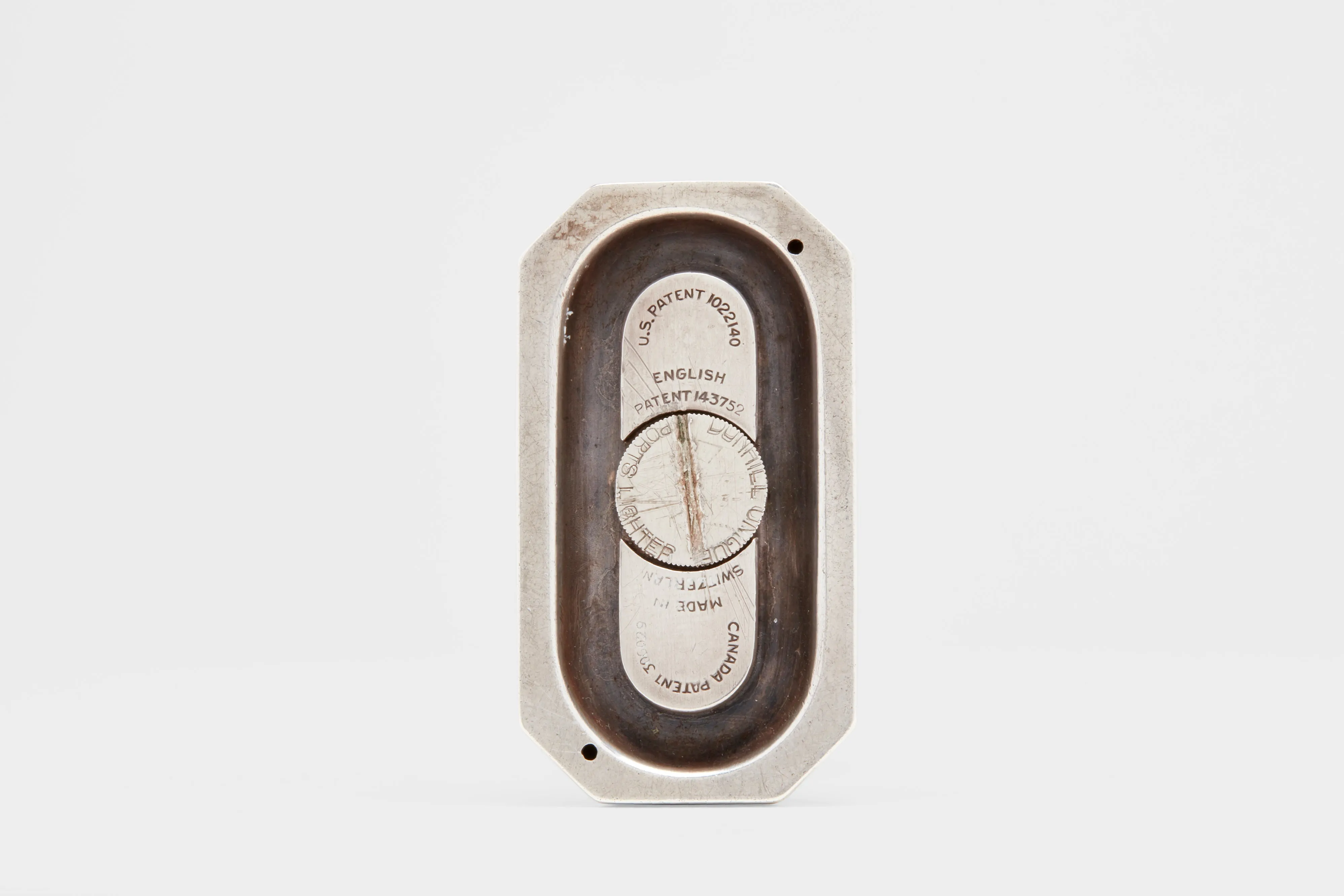 Dunhill Striped Sterling 'Club' Clock on Base