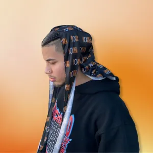 DUtheRAGthing Silkys - RT Logo Black Orange & White Durag