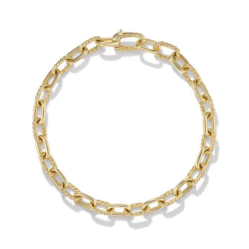 DY Madison Chain Bracelet in 18K Yellow Gold, Size Large