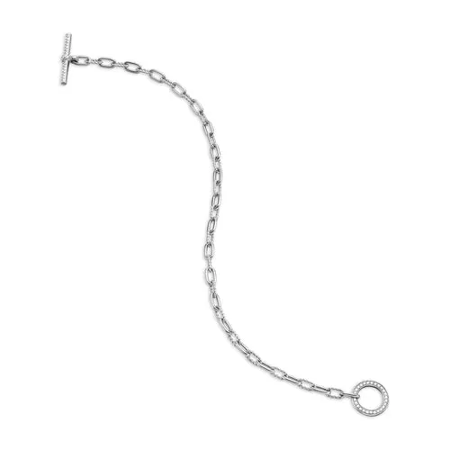 DY Madison Toggle Chain Bracelet in Sterling Silver with Diamonds, Size Small