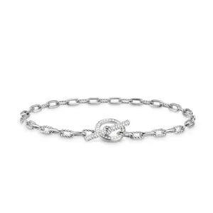 DY Madison Toggle Chain Bracelet in Sterling Silver with Diamonds, Size Small