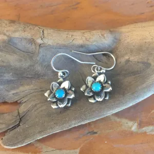 E164 Desert Flower Garnet or Turquoise Earrings