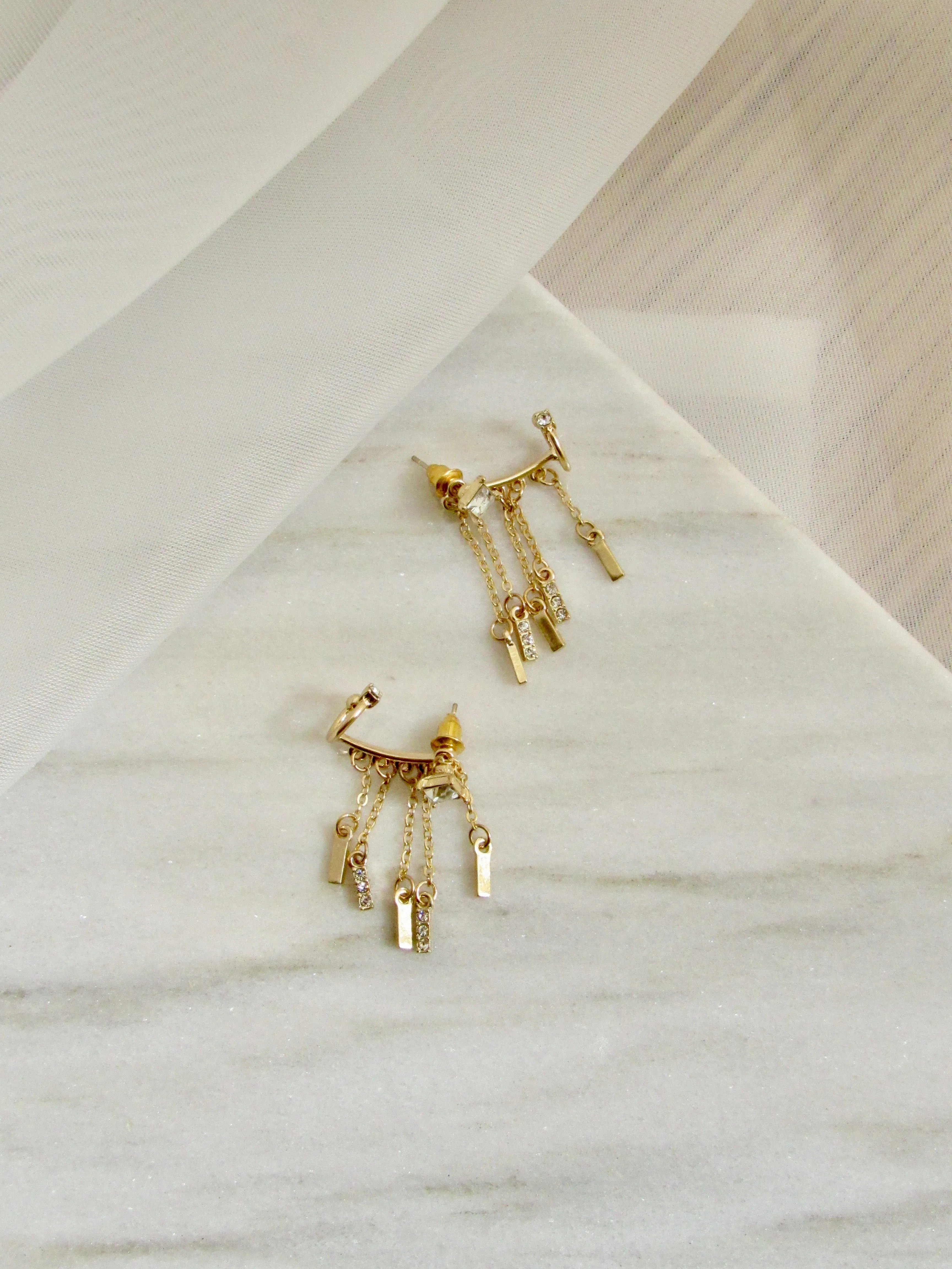 Ear Cuff with Tassel Chain Earrings