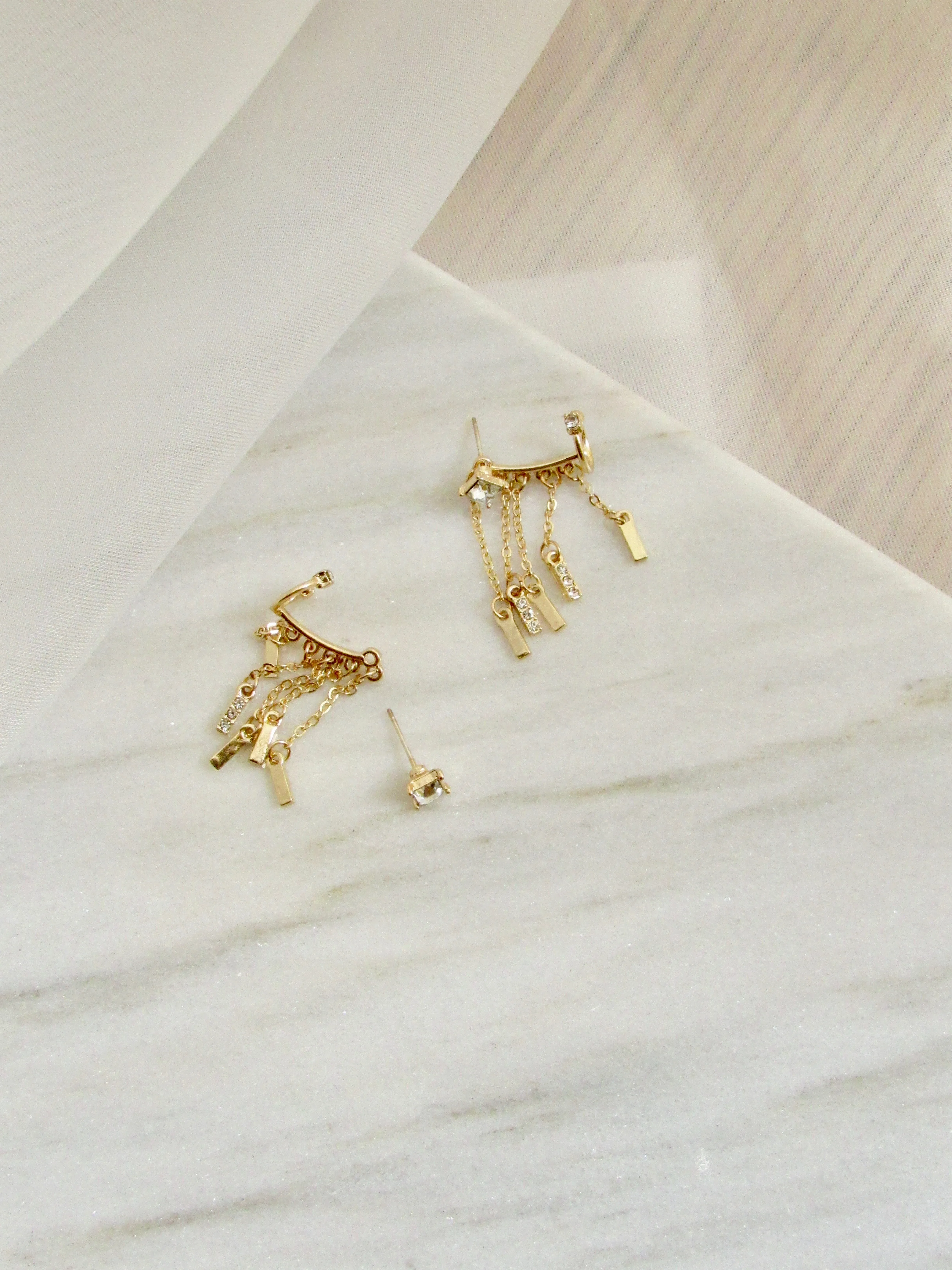 Ear Cuff with Tassel Chain Earrings